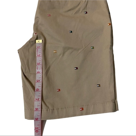 Tommy Hilfiger Hollywood Khaki Tommy Flags All Over Print Chino Shorts 4x16L NWT - Picture 9 of 9